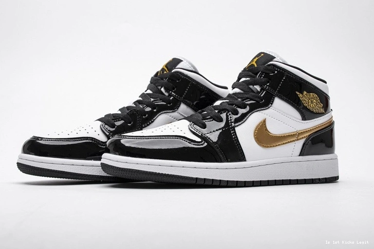 Mid Jordan Gold 1   852542-007 Patent Black White 0322
